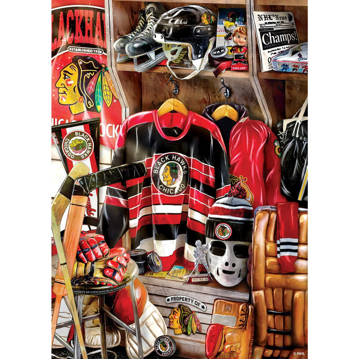 Chicago Blackhawks - Locker Room 500 Piece Jigsaw Puzzle - Just $16.99! Shop now at Retro Gaming of Denver