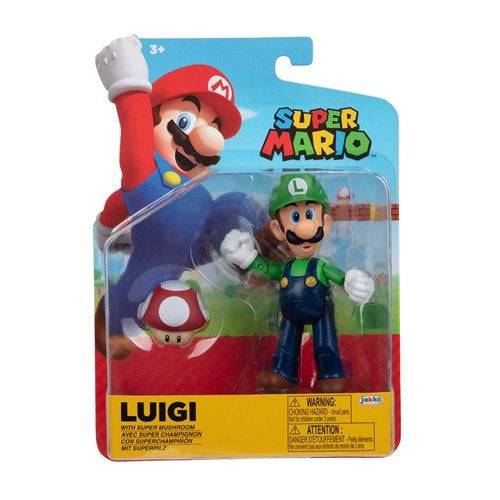 World of Nintendo 4 Inch Action Figure - Luigi with Super Mushroom - for just $18.67! 