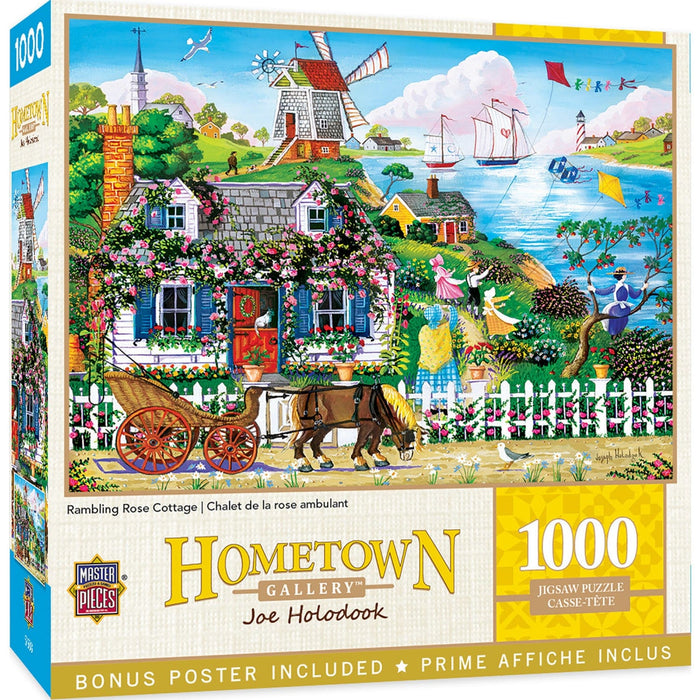 Hometown Gallery - Rambling Rose Cottage 1000 Piece Jigsaw Puzzle - for just $16.99! 