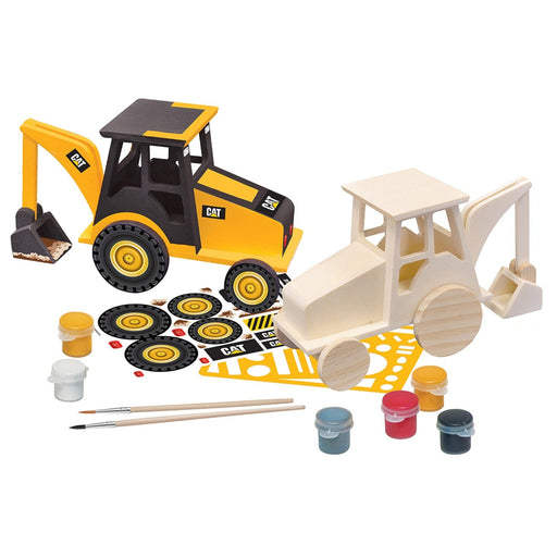CAT - Caterpillar Backhoe Wood Craft & Paint Kit - for just $19.99! 