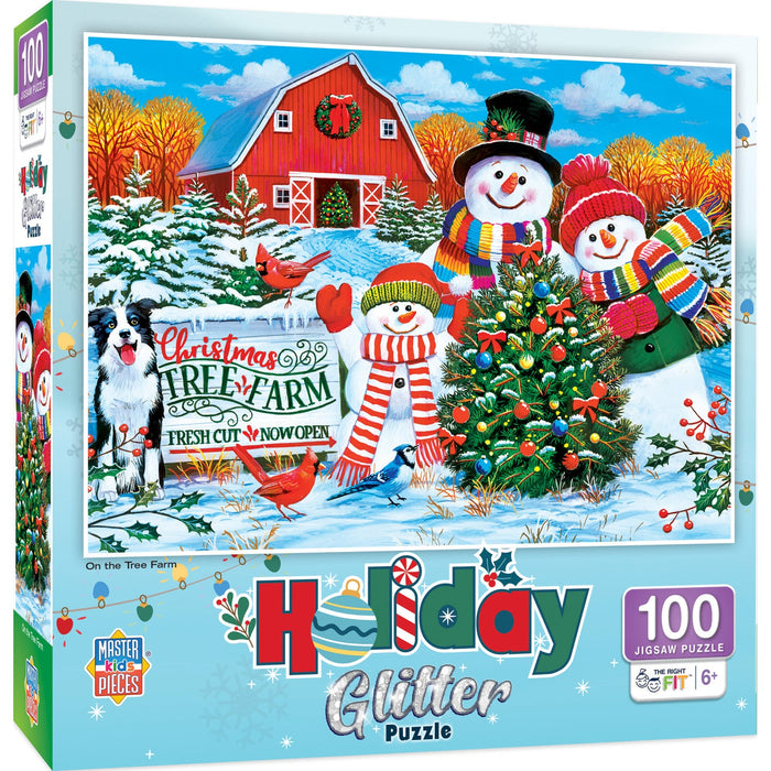 Holiday Glitter - On the Tree Farm 100 Piece Jigsaw Puzzle - Just $12.99! Shop now at Retro Gaming of Denver