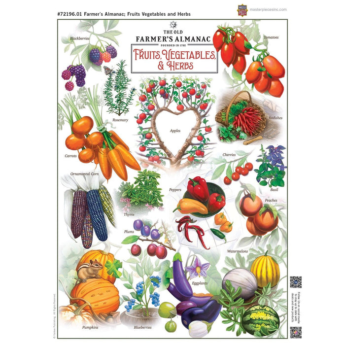 Farmer's Almanac - Fruits, Vegetables, & Herbs 1000 Piece Jigsaw Puzzle - for just $16.99! 