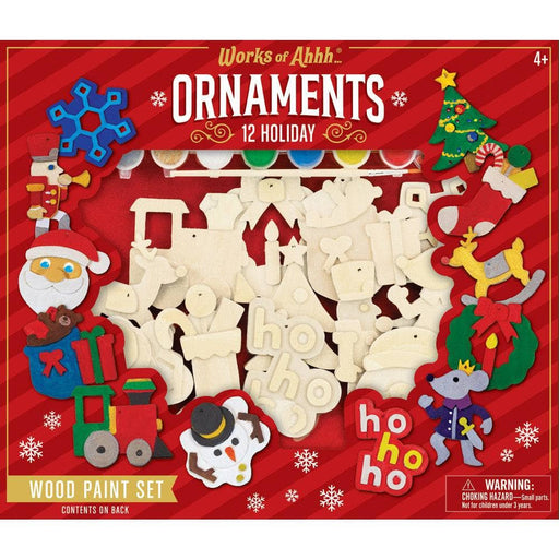 12 Holiday Ornaments Wood Craft & Paint Kit - for just $24.99! 