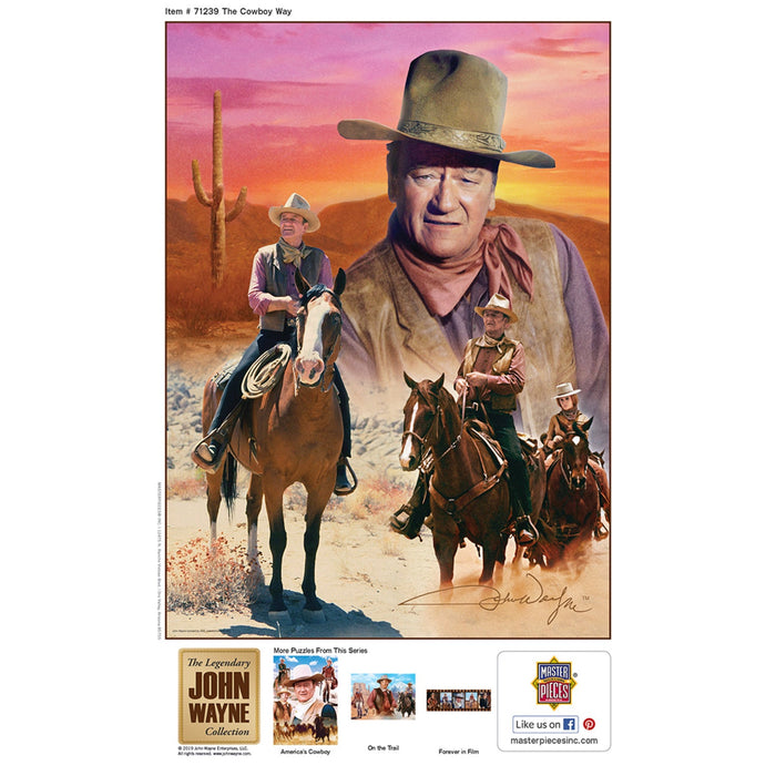 John Wayne Collection - The Cowboy Way 1000 Piece Jigsaw Puzzle - Just $16.99! Shop now at Retro Gaming of Denver