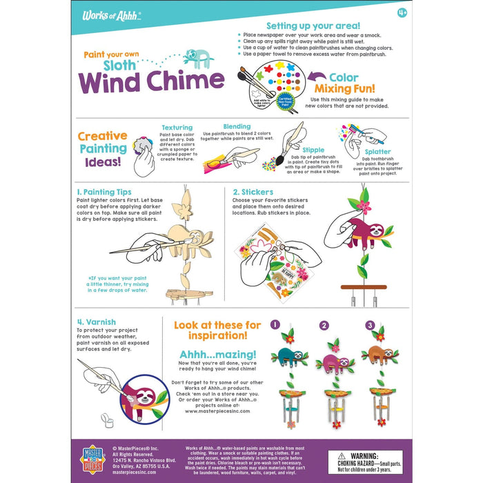 Sloth Wind Chime Wood Craft & Paint Kit - for just $14.99! 