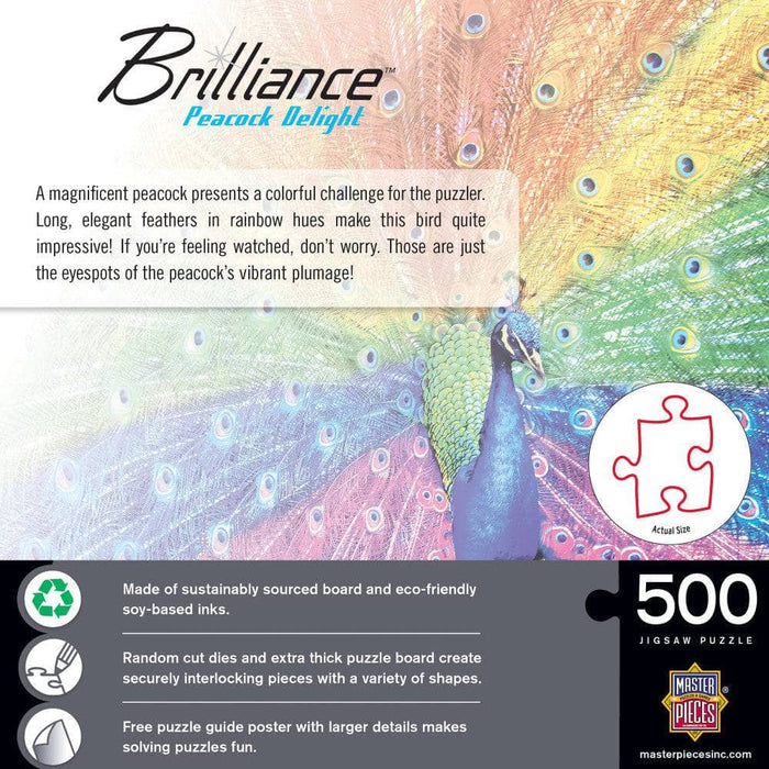 Brilliance - Peacock Delight 500 Piece Jigsaw Puzzle - for just $14.99! 