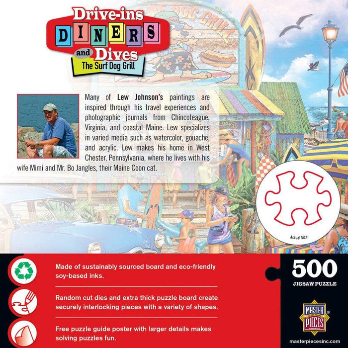 Drive-Ins, Diners & Dives - The Surf Dog Grill 500 Piece Jigsaw Puzzle - for just $14.99! 