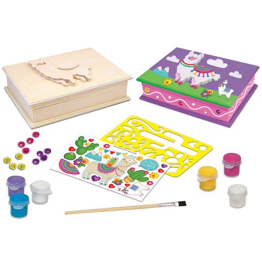 Llama Keepsake Box Wood Craft & Paint Kit - Just $16.99! Shop now at Retro Gaming of Denver