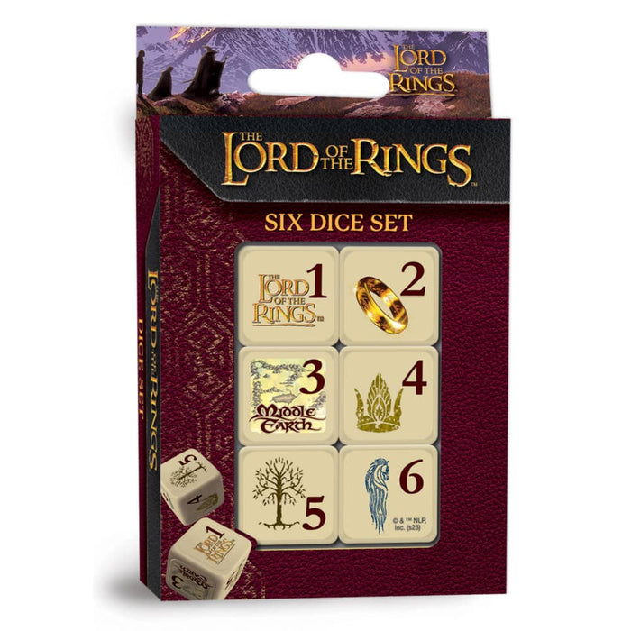 Lord of the Rings 6 Piece D6 Gaming Dice Set - for just $7.99! 
