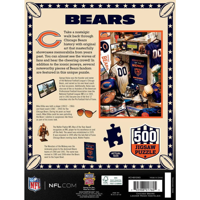Chicago Bears - Locker Room 500 Piece Jigsaw Puzzle - for just $16.99! 