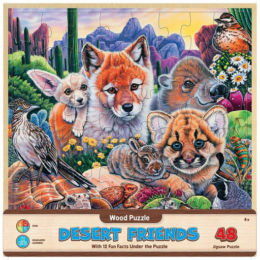 Wood Fun Facts - Desert Friends 48 Piece Wood Jigsaw Puzzle - for just $14.99! 