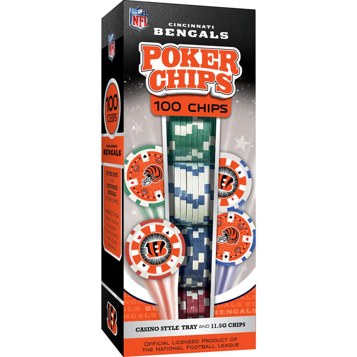 Cincinnati Bengals 100 Piece Poker Chips - Just $29.99! Shop now at Retro Gaming of Denver