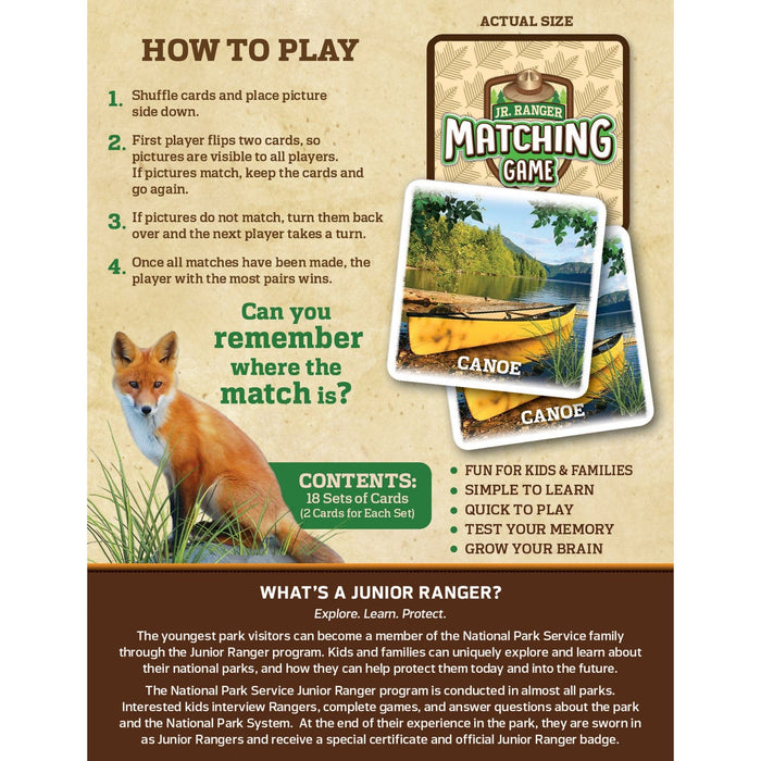 Jr. Ranger Matching Game - for just $9.99! 