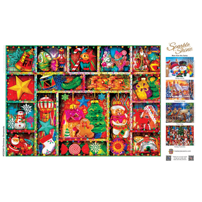 Sparkle & Shine - Christmas Ornaments 500 Piece Glitter Jigsaw Puzzle - Just $14.99! Shop now at Retro Gaming of Denver