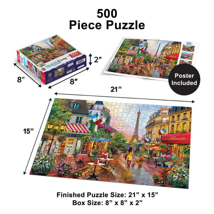 Travel Diary - Parisian Charm 500 Piece Jigsaw Puzzle - for just $14.99! 