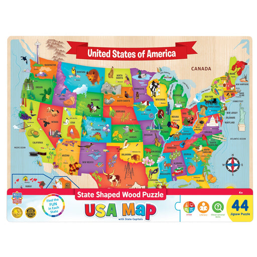 USA Map - 44 Piece Wood Jigsaw Puzzle - Just $16.99! Shop now at Retro Gaming of Denver