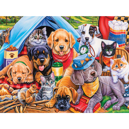 Playful Paws - Camping Buddies 300 Piece EZ Grip Jigsaw Puzzle - Just $14.99! Shop now at Retro Gaming of Denver