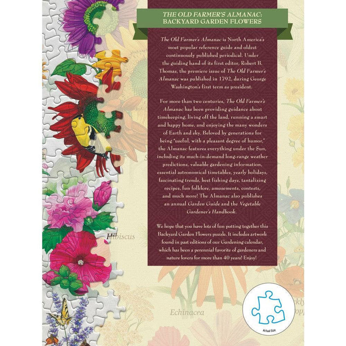 Farmer's Almanac - Backyard Garden Flowers 1000 Piece Jigsaw Puzzle - for just $16.99! 