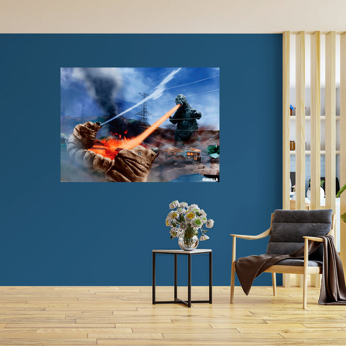 Godzilla: 1964- Mothra v Godzilla Movie Scene Mural - Officially Licensed Toho Removable Adhesive Decal - Premium Mural - Just $69.99! Shop now at Retro Gaming of Denver
