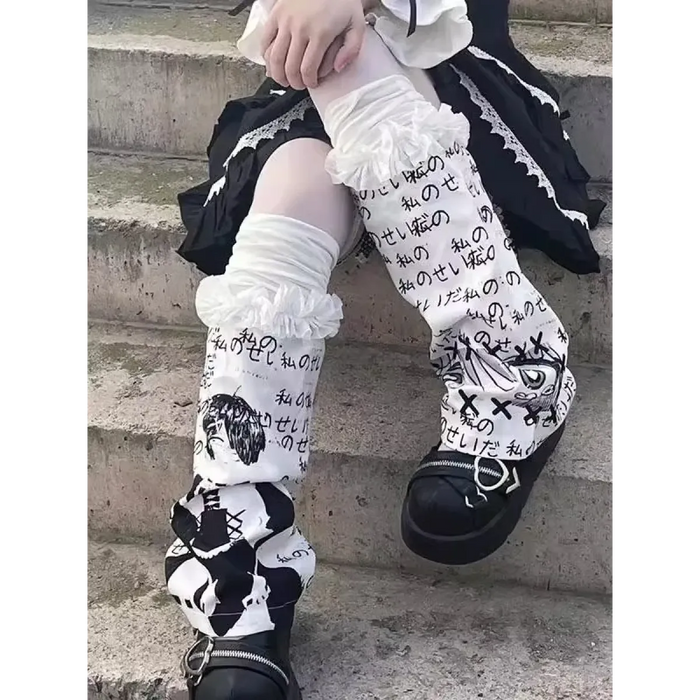 Harajuku Punk Print Leg Warmers – Y2K Gothic Cosplay Sleeves - for just $32.95! 