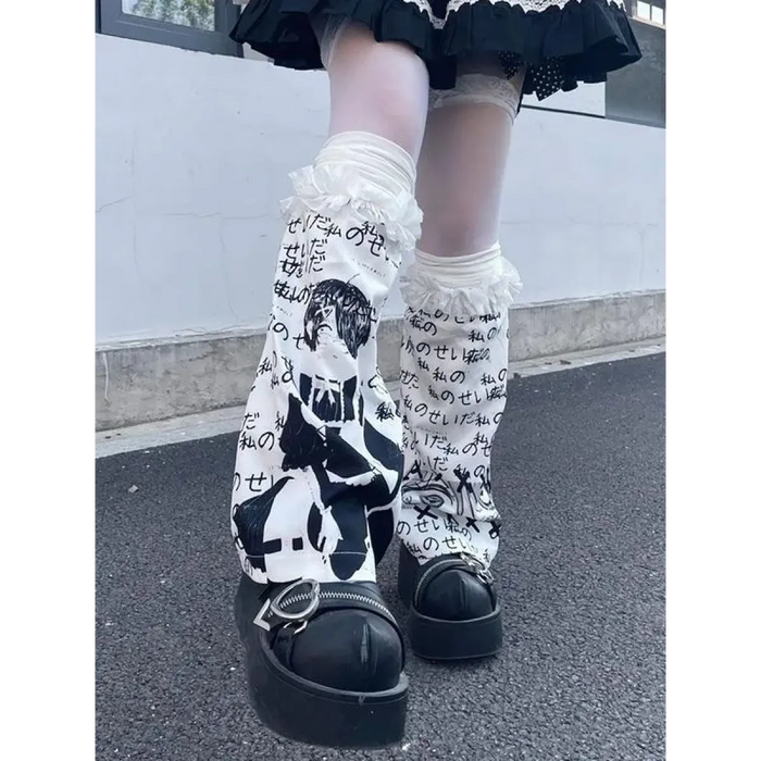Harajuku Punk Print Leg Warmers – Y2K Gothic Cosplay Sleeves - for just $32.95! 