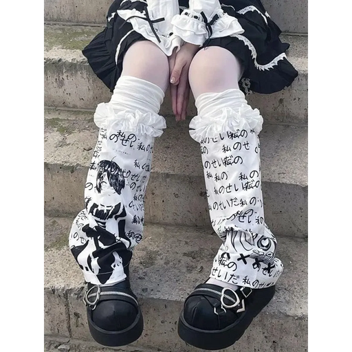 Harajuku Punk Print Leg Warmers – Y2K Gothic Cosplay Sleeves - for just $32.95! 