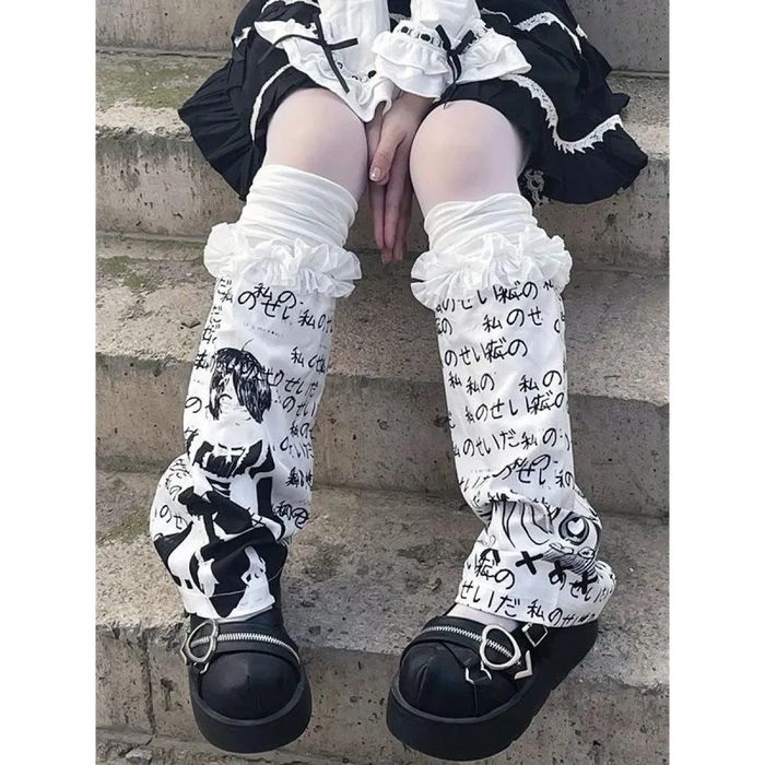 Harajuku Punk Print Leg Warmers – Y2K Gothic Cosplay Sleeves - for just $32.95! 