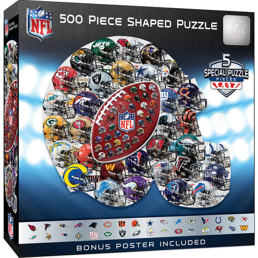 NFL - Helmet Drip Art 500 Piece Shaped Jigsaw Puzzle - Just $16.99! Shop now at Retro Gaming of Denver