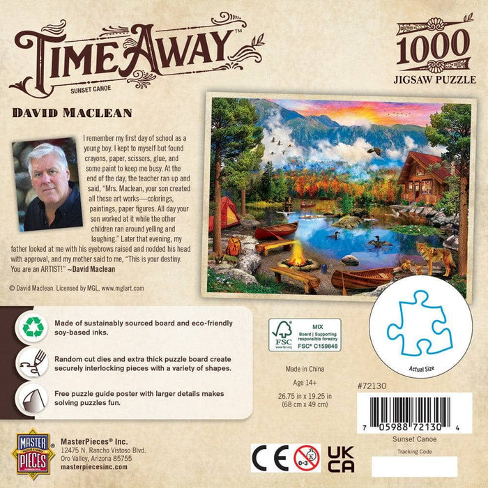 Time Away - Sunset Canoe 1000 Piece Jigsaw Puzzle - for just $16.99! 