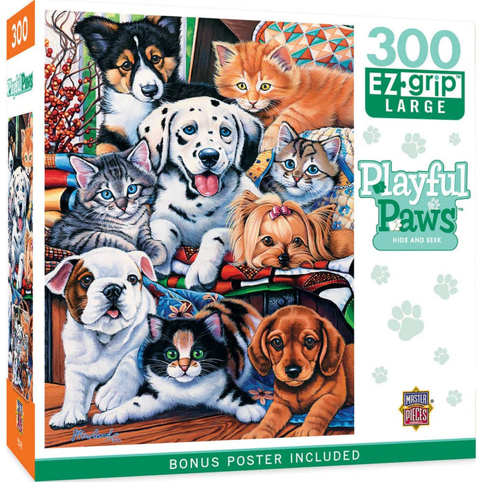 Playful Paws - Hide and Seek 300 Piece EZ Grip Jigsaw Puzzle - for just $14.99! 