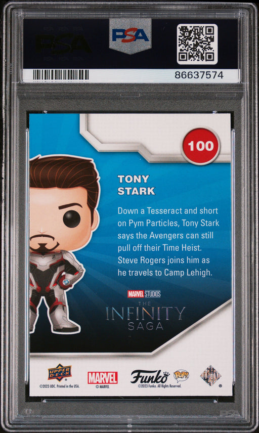 2023 UPPER DECK FUNKO POP MARVEL  TONY STARK SPECTRUM #100  PSA 10 - for just $54! 