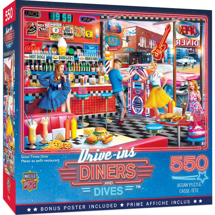 Drive-Ins, Diners & Dives - Good Times Diner 550 Piece Jigsaw Puzzle - for just $14.99! 