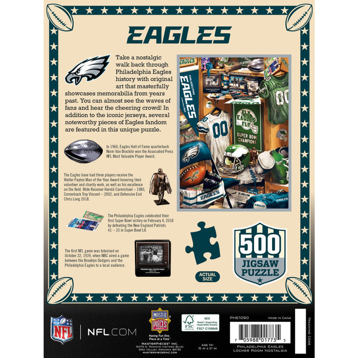 Philadelphia Eagles - Locker Room 500 Piece Jigsaw Puzzle - for just $16.99! 