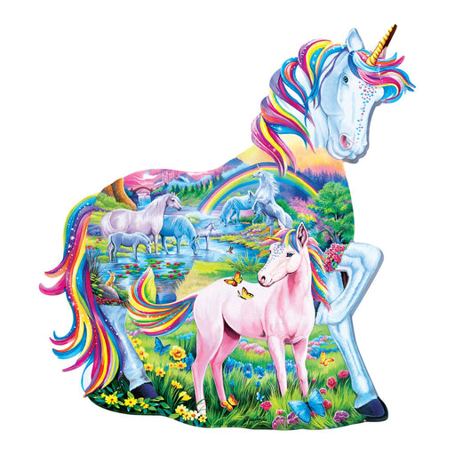 Unicorn Family - 100 Piece Shaped Jigsaw Puzzle - Premium 100 Piece - Just $12.99! Shop now at Retro Gaming of Denver