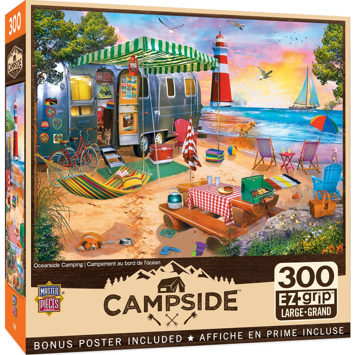 Campside - Oceanside Camping 300 Piece EZ Grip Jigsaw Puzzle - Just $14.99! Shop now at Retro Gaming of Denver