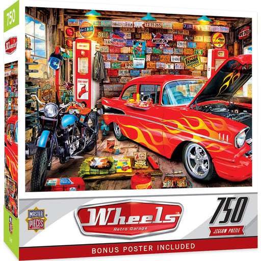 Wheels - Retro Garage 750 Piece Jigsaw Puzzle - Just $14.99! Shop now at Retro Gaming of Denver