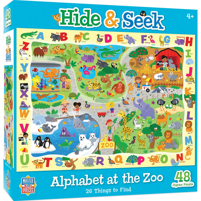 Hide & Seek - Alphabet at the Zoo 48 Piece Jigsaw Puzzle - for just $12.99! 