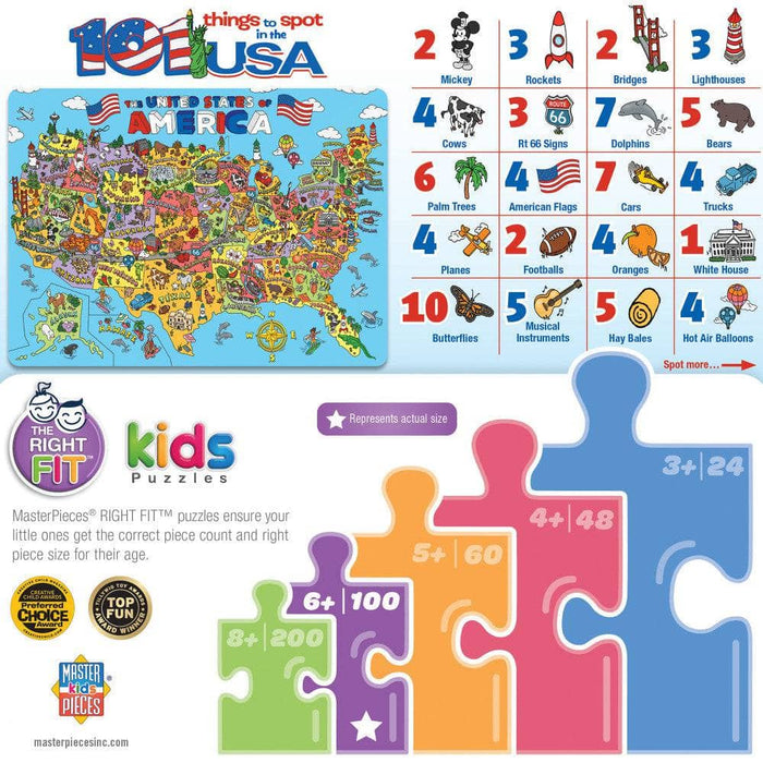 101 Things to Spot in the USA 100 Piece Kids Jigsaw Puzzle - for just $12.99! 