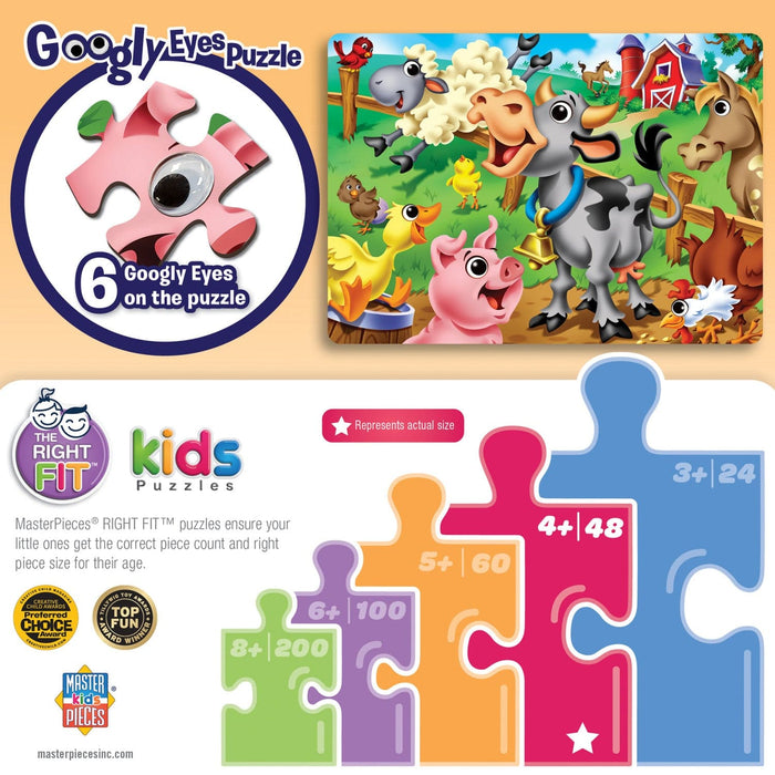 Googly Eyes - Farm Animals 48 Piece Jigsaw Puzzle - for just $12.99! 