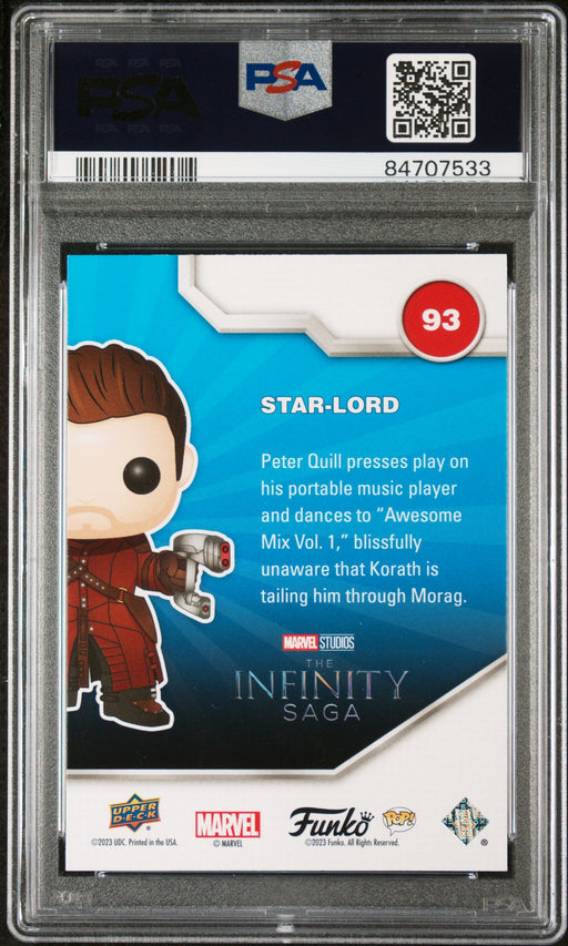 2023 UPPER DECK FUNKO POP MARVEL  STARLORD GLOWINTHEDARK #93  PSA 10 - for just $89! 