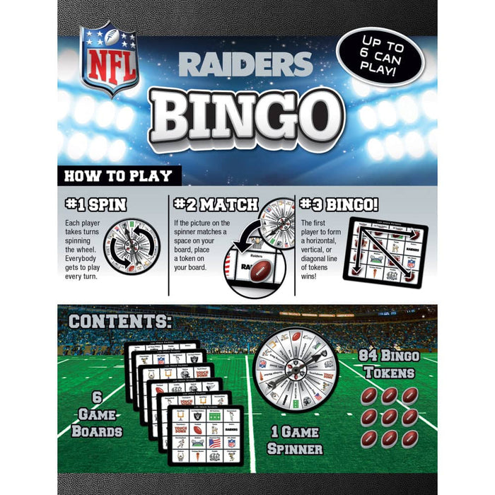 Las Vegas Raiders NFL Bingo Game - for just $12.99! 