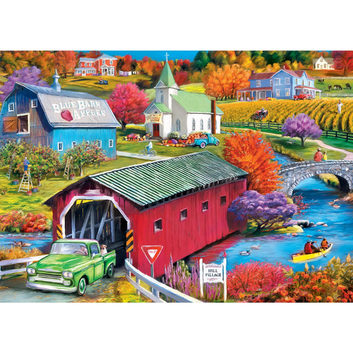 Country Escapes - Hill Village Covered Bridge 500 Piece Jigsaw Puzzle - Just $14.99! Shop now at Retro Gaming of Denver