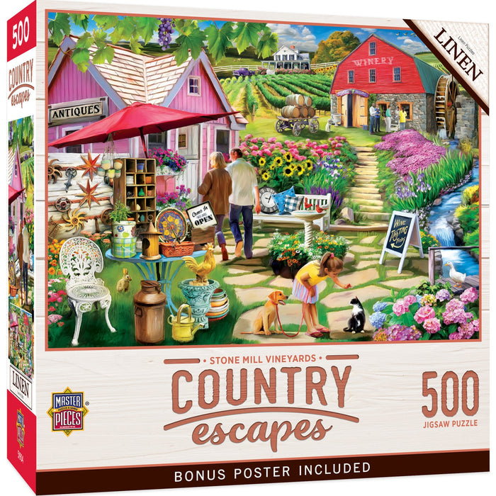 Country Escapes - Stone Mill Vineyards 500 Piece Jigsaw Puzzle - Just $14.99! Shop now at Retro Gaming of Denver