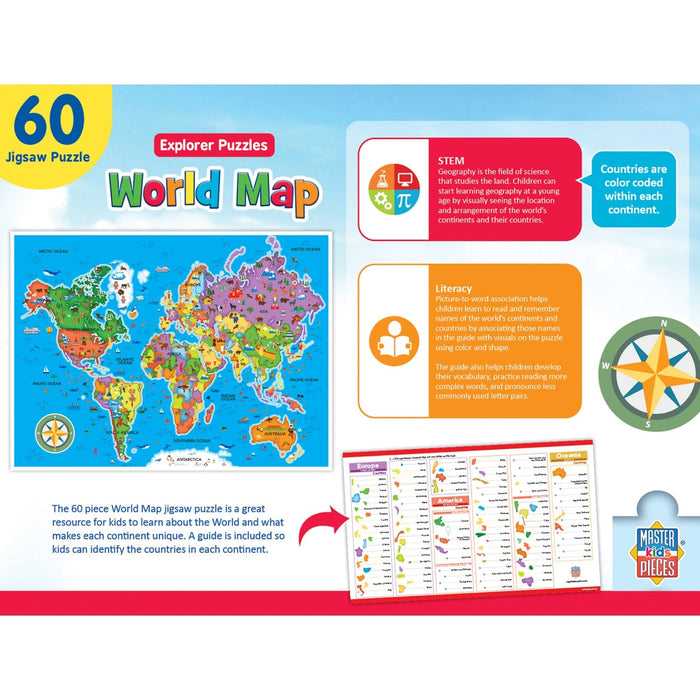 Explorer - World Map 60 Piece Jigsaw Puzzle - for just $12.99! 