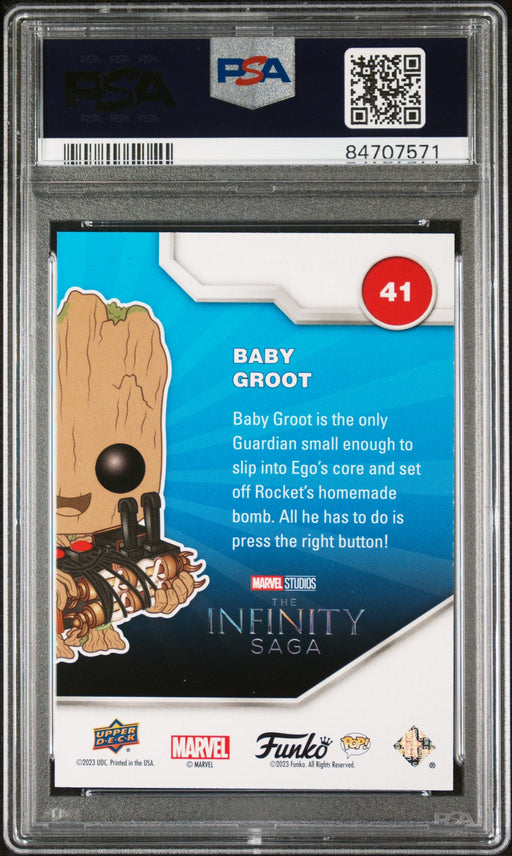 2023 UPPER DECK FUNKO POP MARVEL  BABY GROOT PATINA #41  PSA 10 - for just $54! 