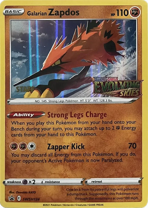 Galarian Zapdos (SWSH124) (Staff Prerelease Promo) [Sword & Shield: Black Star Promos] - for just $0.10! 