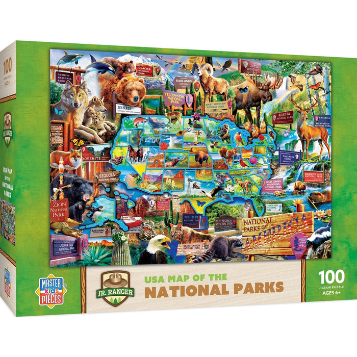 USA Map of the National Parks - 100 Piece Jigsaw Puzzle - for just $12.99! 