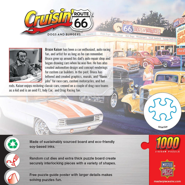 Cruisin' Route 66 - Dogs & Burgers 1000 Piece Jigsaw Puzzle - for just $16.99! 