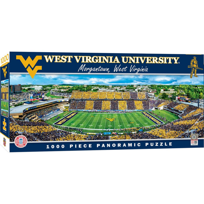 West Virginia Mountaineers - 1000 Piece Panoramic Jigsaw Puzzle - Center View - for just $19.99! 