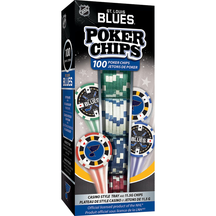 St. Louis Blues 100 Piece Poker Chips - Just $29.99! Shop now at Retro Gaming of Denver